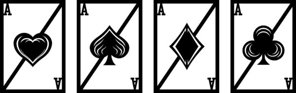 Set Ases de Baraja – 4 piezas, 120 × 40 cm